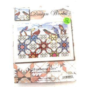 Design Works "Feathered Stars" Cross Stitch Kit - Quilt with Birds